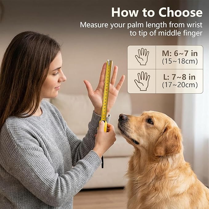Pet Grooming Gloves for Cats & Dogs, Silicone Pet Hair Removal Glove for Bathing, Shedding & Massage, Gentle Cat & Dog Grooming Glove for Long & Short Hair Pets(Grey-Medium)