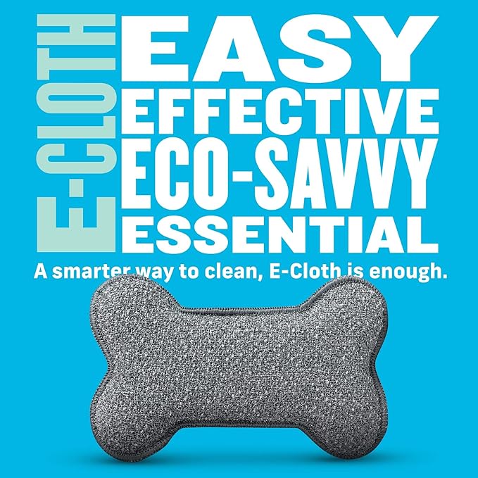 E-Cloth Pet Bowl Scrubber - Bone-Shaped Pet Bowl Cleaning Scrubber, Reusable, 100 Wash Guarantee - 2 Pack
