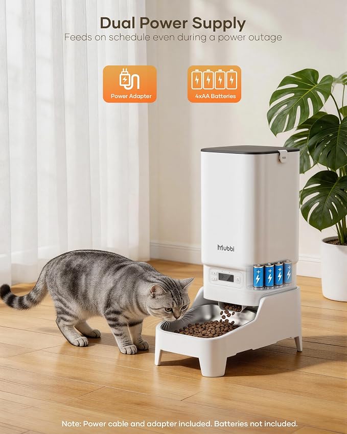 Automatic Cat Feeder with Camera - 7L/29 Cups Auto Dog Feeder with Large Food Tray & 1080P Night Vision, Elevated Bowl, 2-Way Audio, 10s Voice Recording, 5G WiFi Timed Cat Food Dispenser, 1-15 Meals