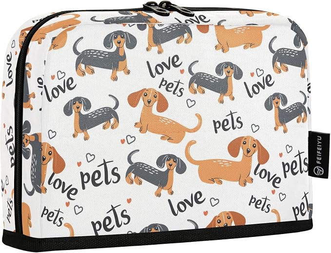 panksolu Dachshund Dogs Pet Pencil Case Large Capacity Pencil Pouch with Zipper Portable Pen Bag Organizer Standing Supplies Pen Bag for Office Women Men