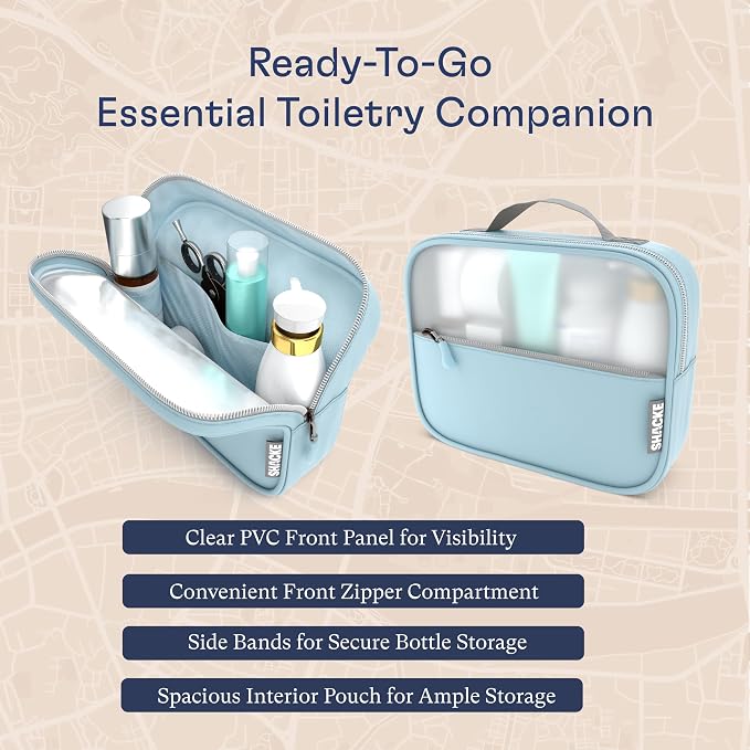 Shacke 8 Set Packing Cubes for Travel, Shoe & Toiletry Bags (Sky Blue) | Complete Suitcase Organizer Bags Set: 4 Luggage Packing Cubes + Laundry, Shoe, Toiletry & Accessories Bags for Any Trip