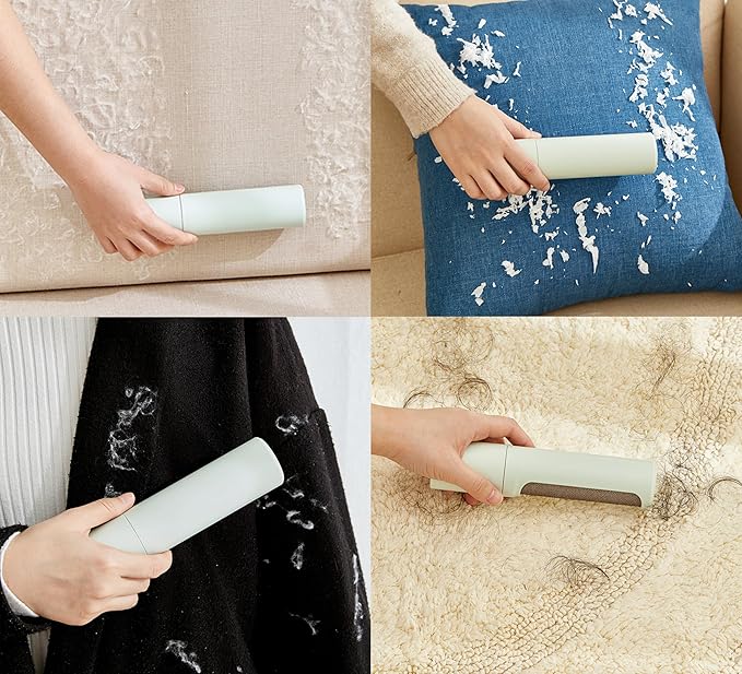 Portable Pet Hair & Lint Remover Roller – Compact Pet Hair & Lint Remover for Clothes, Furniture & Car | Eco-Friendly, Washable & Durable (Blue)