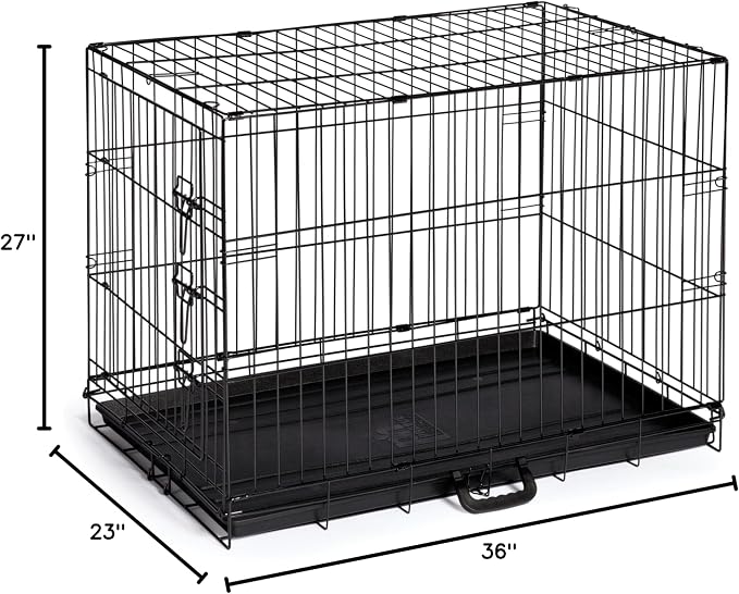 Prevue Pet Products Home On-The-Go Single Door Dog Crate Indoor - M, Black | Medium Collapsible Dog Cage for Travel, and Outdoor Use, Foldable Kennel Design, Deep Plastic Pan
