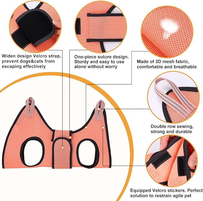 Kkiimatt Dog Grooming Hammock,XXS Pet Grooming Harness for Extra Small Dogs,Hanging Harness for Nail Trimming,Dog Nail Hammock,Grooming Sling Holder with Wide Strap on Pet Restraint Bag