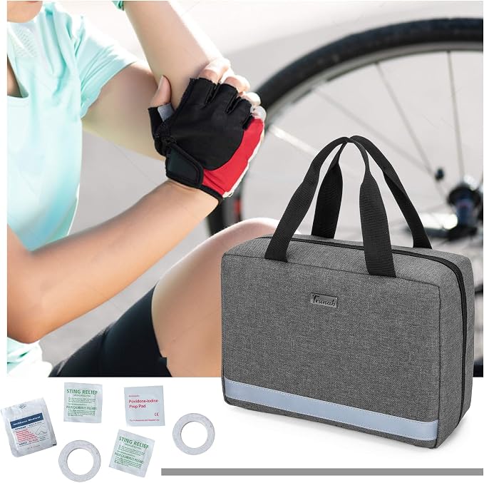 Trunab Small First Aid Kit Bag Empty Portable Emergency Kits Trauma Bag | Medical Pouch Ideal for Car, Home, Camping and Hiking,Bag Only
