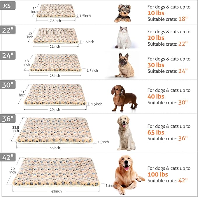 Mora Pets Dog Crate Pad Bed Ultra Soft Pet Mat Star Print Brown 35 x23 Inch | Washable Crate Mat for Small Medium Large Dogs, Reversible Fleece Dog Crate Kennel Mat Flat Cat Bed Liner