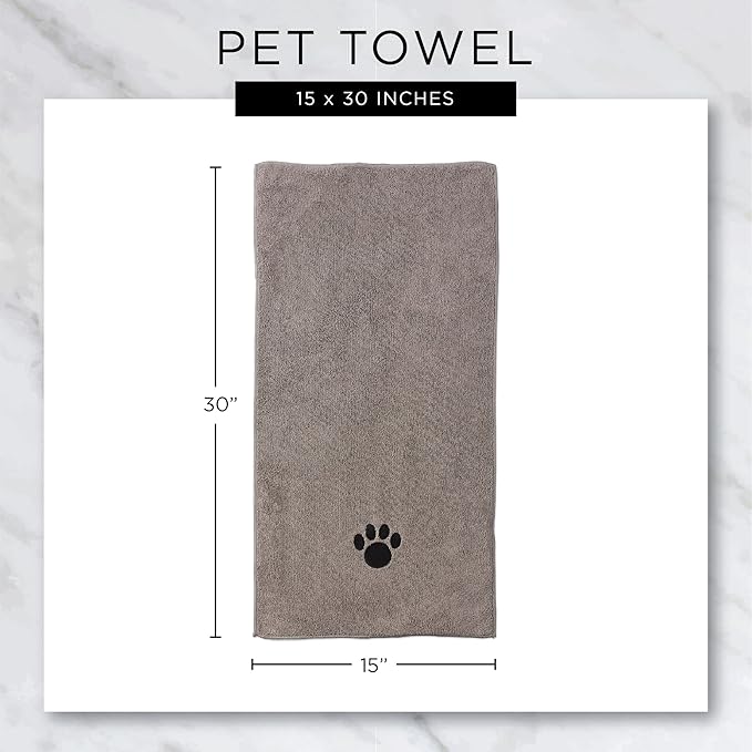 Bone Dry Pet Grooming, Embroidered Microfiber Towel Drying Collection, 15x30, Raspberry Sorbet