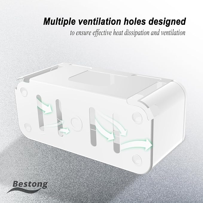 Power Strip Cover Box Cable Management Organizer 2 Pack White