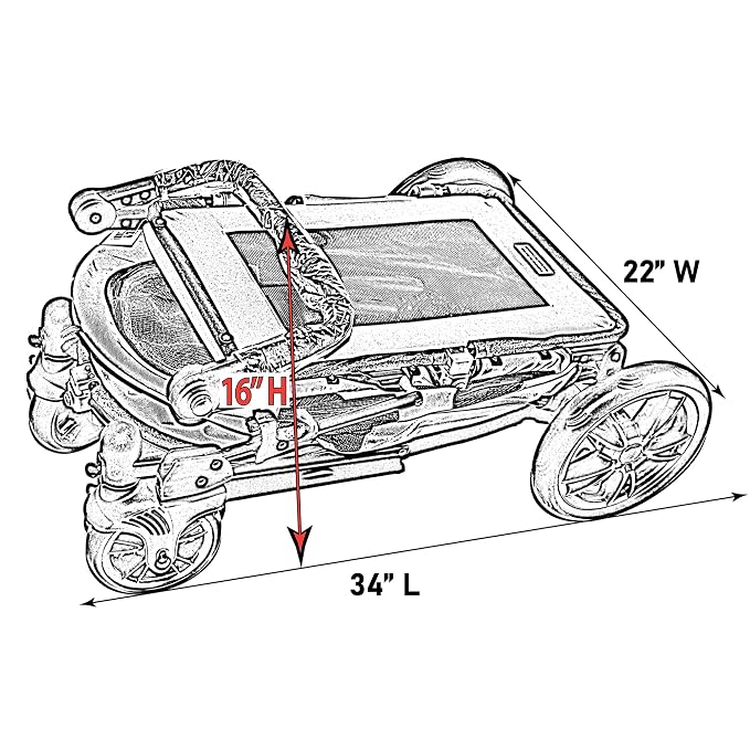 Pet Gear No-Zip Excursion Pet Stroller, Apple | Dual Entry, Push Button Zipperless Entry, For Single or Multiple Dogs/Cats, Gel-Filled Tires