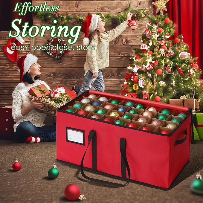 Christmas Decoration Organizer Ornament Holder Village Storage Chest Box,Tree Keepers Ornament Ball Storage,Santas Bags Storage