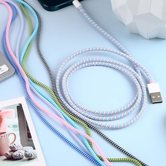 Friends 10 Pcs Cord Protectors from Pets No Chew 43.3",Classic Colors | Spiral Cable Protector, Phone Charger Cover, Data Cable Protective Sleeve Chew Proof, USB Wire Cover Stylish, Cat Dog Rabbit