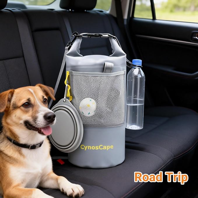 Dog Food Storage Bag for Camping Trips,Road Travel,Dog Boarding,Overnight Kibble Bag Carrier 10L,Portable,Leak-Proof,Airtight,Odor-Resistant,Wipe Clean (Bowl Not Included)