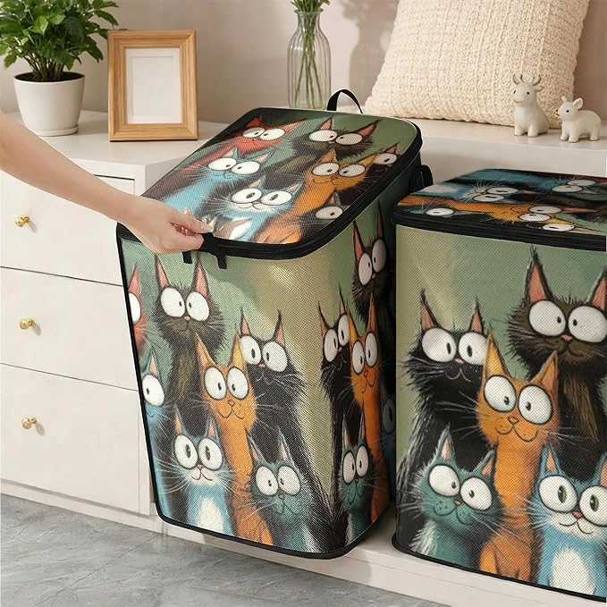 2pcs blanket storage bag for under bed,closet organizers 95L | clothing sweater sheet bedding comforter duvet quilt pillow toy storage bags with lids,dorm room essentials for containers
