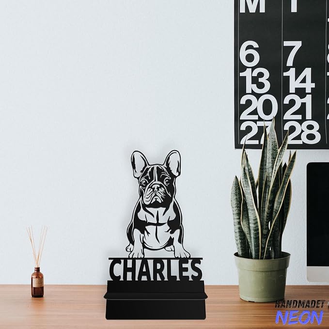 Personalized Bulldog Phone Holder, Custom Name Metal Desk Stand, Cute Pet Accessories Dock, Tablet, Smartphone Display Stands, Gifts for Friends, Dog Lovers, Teens, Christmas