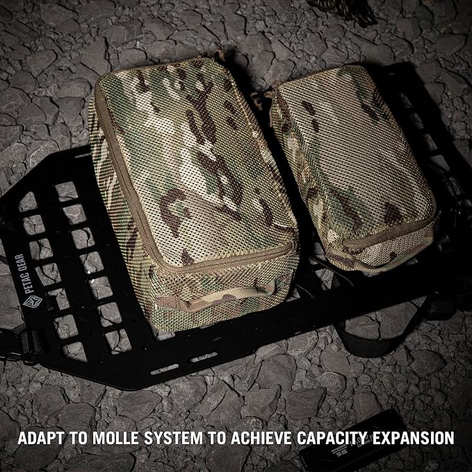 3 PCS Tactical Modular Packing Cubes, Large Capacity Mesh Storage Bag,Outdoor Travel Organize Storage Pouches Bags.