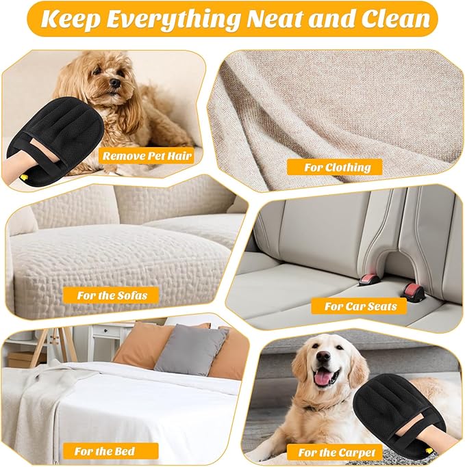 Coppthinktu Pet Hair Removal Glove for Dogs Cats, Pet Hair Remover Brush Electrostatic Five-Finger Dog Hair Remover Tool, Upgraded Reusable Magic Brush for Clothing, Laundry, Carpet, 1 PCS