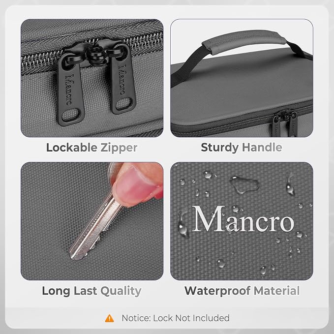 Mancro Dual Layers Medicine Organizer Bag with Lockable Zipper | Pill Bottle Organizer Storage, Medication Bag for Pills, Vitamins, Medical Supplies for Home Storage, College Medicine Kit
