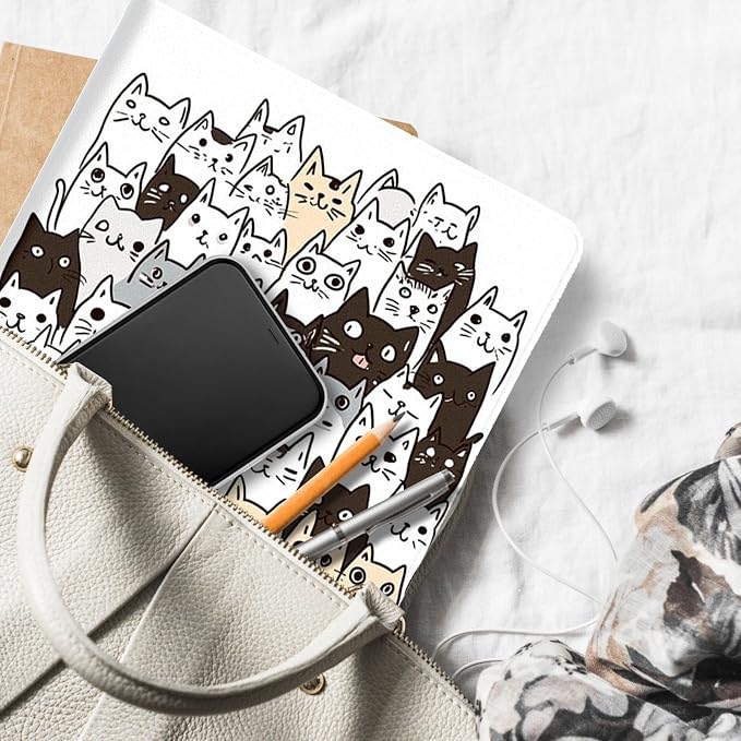 for Microsoft Surface Pro X/Pro X Plus-13 2019/2020/2021/2024 Tablet Case,Auto Wake/Sleep,Adjustable Stand Protective Cover - Cute Cat Pattern