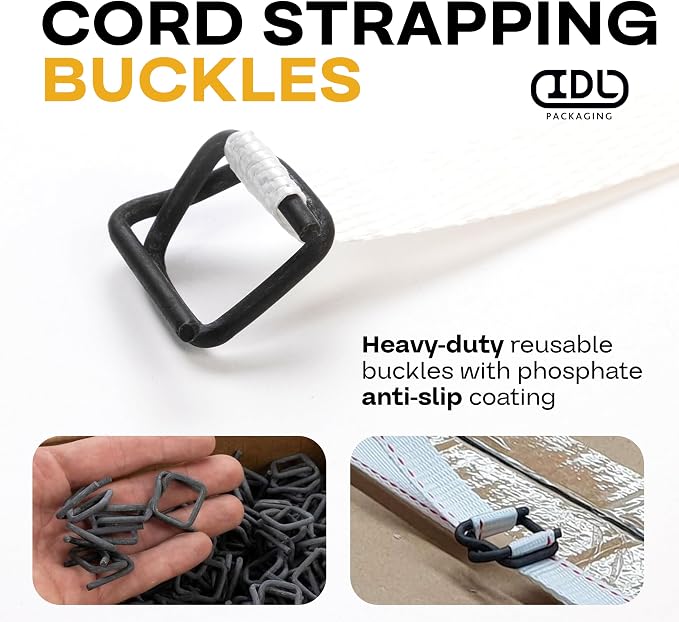 IDL Packaging Strapping Cart & Dispenser for Cord Strapping (16" x 3" Core) | CA-248 for Woven Cord Coils - Durable Steel Tube Frame and Rubber Wheels - Built-In Tray for Cutter, Buckles, & Gloves