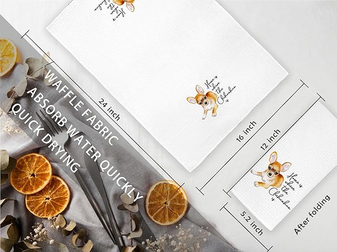 Jvpke Chihuahua Gifts: Kitchen & Bath Towels - 16x24 Inch, Cute Decor for Chihuahua Lovers
