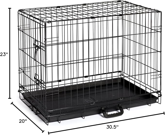 Prevue Pet Products Home On-The-Go Single Door Dog Crate - S, Black | Small Collapsible Dog Cage for Travel, Indoor and Outdoor Use, Foldable Kennel Design, Deep Plastic Pan