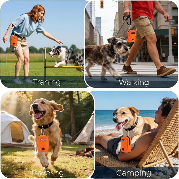 Small Dog Treat Bag, Portable Dog Treat Bag for Leash with Clip, Puppy Training Bags Built in Poop Bag Dispenser, Pocket Sized Dog Treats Pouch, Doggie Snack Rewards Bag, Dog Treat Carrier