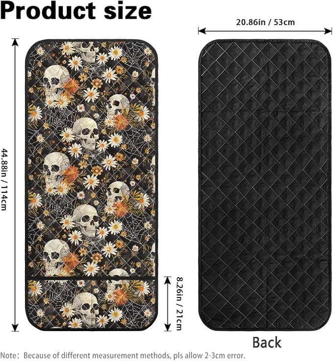 Skull Daisy Stretch Armrest Cover Couch Arm Covers Washable Sofa Chair Arm Covers with 2 Pockets Furniture Protector Armchair Slipcovers for Recliner Home Decor Sofa Arms Rest Cover
