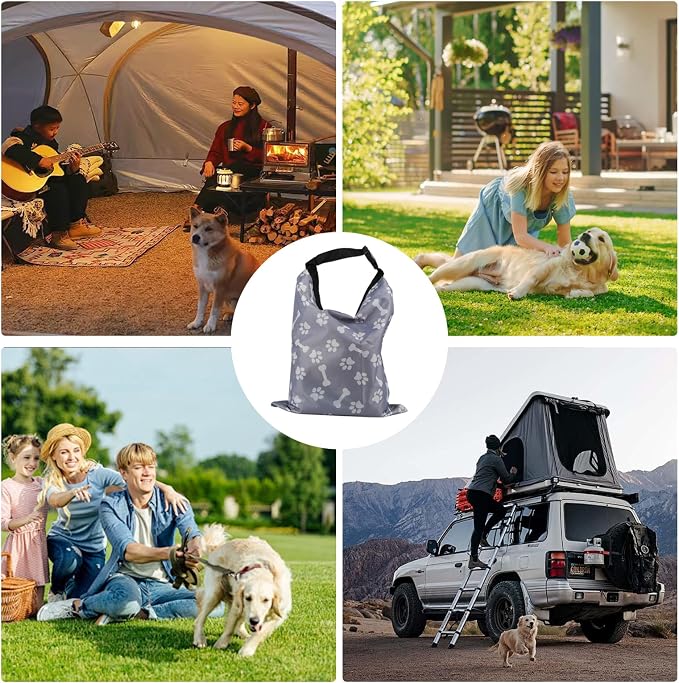 2Packs Dog Travel Bag,10 lb Dog Food Storage Container, Airtight Pet Travel Accessories, Large Capacity Dogs Food Carrier for Camping,with 1Packs Collapsible Dogs Travel Bowls,Perfect for Camping Trip