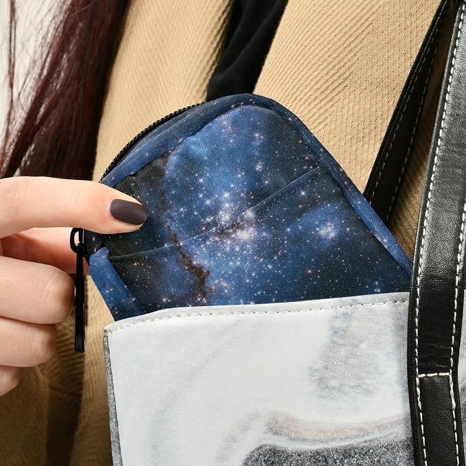 Fustylead Irregular Galaxy Travel Pill Case Bag with Zipper Weekly Pill Box 8 Compartments 7 Day Personal Pill Case Purse Medicine Case Organizer