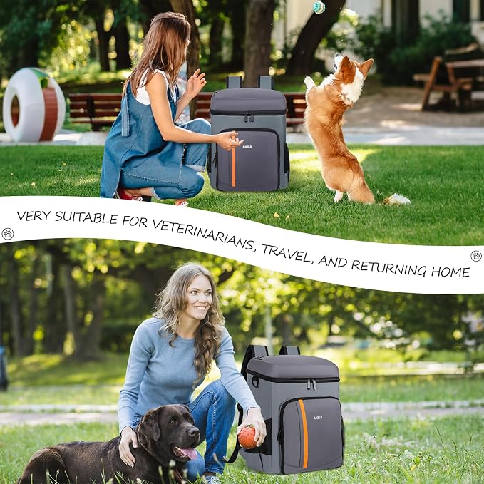 ANILD Dog Travel Bag Backpack, Flight-Ready TSA-Approved Dog Travel Bag with 2 Leak-Proof Food Canisters, 2 Foldable Silicone Bowls, Multi-Compartment Organizer for Hiking, Camping, Dog Mom Essentials