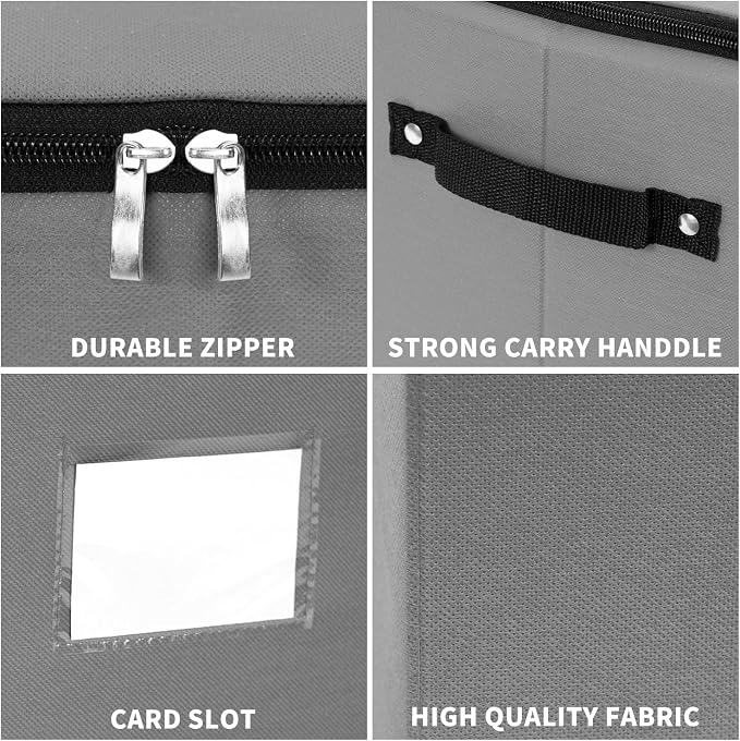 DIMESHY Christmas Ornament Storage Box Holds 64 Holiday Decorations,GRAY | Ornament Storage Container with Two Sturdy Carrying Handles,Adjustable Dividers,Holds Up to Christmas Ornaments by DIMESHY