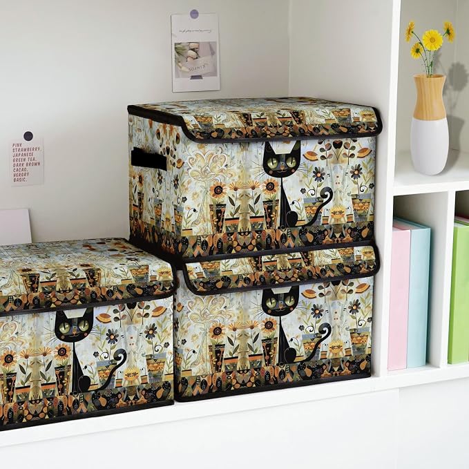 Fabric Storage Bins with Lids,Under Bed Storage Containers 3Pack | Stackable Clothes Storage Bins with Lids,Closet Organizers Fabric Box for Home and Office,Blanket Clothes Organizers