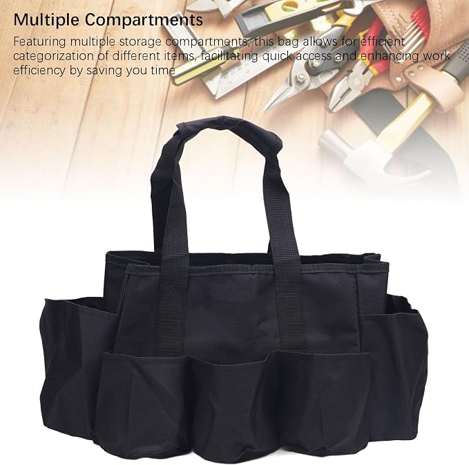 Cleaning Caddy Organizer, Portable Storage Bag Oxford Cloth Cleaning Tool Organizer for Household Gardening Outdoor Maintenance