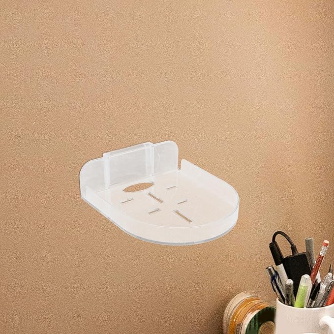 NUOBESTY 10pcs Baby Monitor Mount: Security Camera Wall Shelf Speaker Holder - No-Punching Wall Mount Stand for Small Devices - Transparent Floating Shelf for Bedroom Kitchen Bathroom
