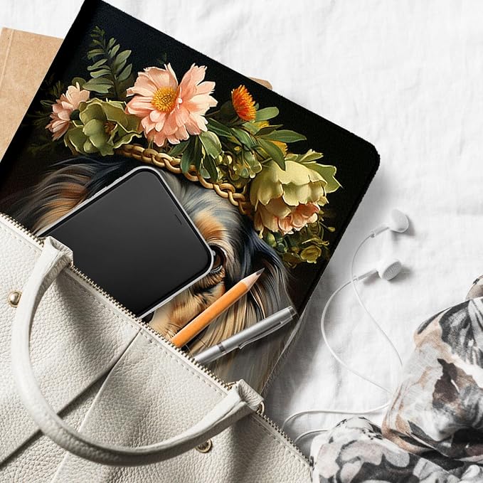 for Microsoft Surface Go 4/3/2/1-10.5" 2021 Tablet Case,Auto Wake/Sleep,Adjustable Stand Protective Cover - Floral Wreath Dachshund