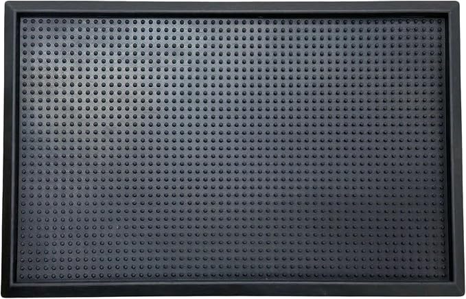 Ottomanson Indoor/Outdoor Boot Tray Non-Slip Doormat Modern Entryway Mat for Entryway Patio Backyard Garage, 18" x 28", Black