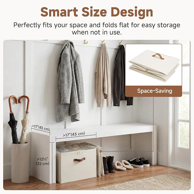 StorageWorks 2-Pack 32-Pair Shoe Storage Organizer for Closet, Beige | Adjustable Dividers, Holds up to 16 Pairs Each, Foldable, Clear Lid, Soft Handles, Fits Sneakers, Boots & Heels, For Bedroom
