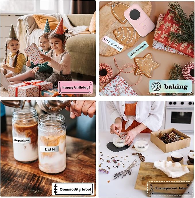 Phomemo Label Maker, Bluetooth Mini Portable Label Printer for Home School | Small Label Maker Machine with Tape, Lightweight Rich Templates Fonts Icons for Home, School Classroom Name Label, Office