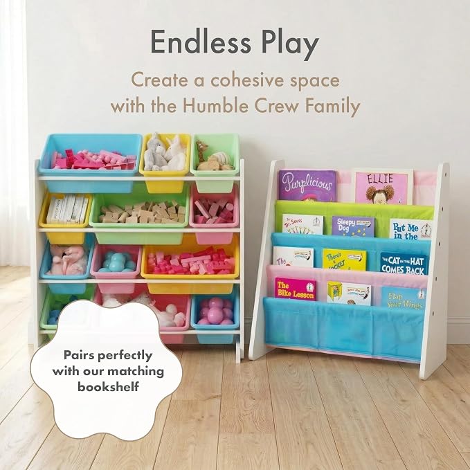 Humble Crew Kids Toy Organizer with 12 Bins, 4 Tier Storage for Playroom