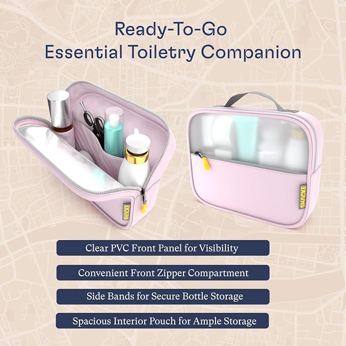 Shacke 8 Set Packing Cubes for Travel, Shoe & Toiletry Bags (Petal Pink) | Complete Suitcase Organizer Bags Set: 4 Luggage Packing Cubes + Laundry, Shoe, Toiletry & Accessories Bags for Any Trip