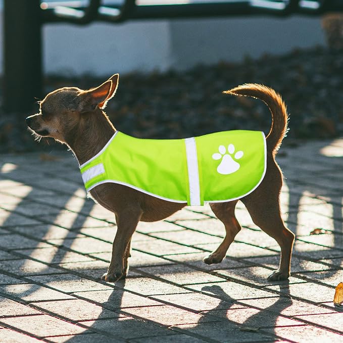 Geyoga 2 Pcs Reflective Dog Vest Adjustable Safety Vest,M,Orange, Yellow | Pet High Visibility Apparel, Blaze Fluorescent, Dog Service Jacket Clothes Safeguard, for Hunting Outdoor Walking Night