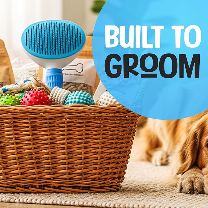 Golden Retriever Dog Brush - Double-Sided Grooming Tool for Shedding & Detangling | Gentle Deshedding & Dematting for Thick Coats | Premium Pet Brush for Long-Haired Dogs