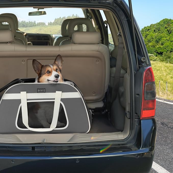 PETSFIT Large Pet Carrier with Wheels Designed for 2 Small Dogs/Multiple Kittens/Medium Dogs with Adjustable Safety Rope & Waterproof Bottom(𝑵𝒐𝒕 𝒂𝒊𝒓𝒍𝒊𝒏𝒆 𝒂𝒑𝒑𝒓𝒐𝒗𝒆𝒅)