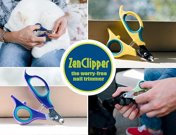 Zen Clipper Pet Nail Clipper for Dogs – Dog Nail Clipper for Safer Grooming and Nail Care - Clean, Quiet, and Easy-to-Use Stainless Steel Dog Nail Trimmer - (3mm Hole)