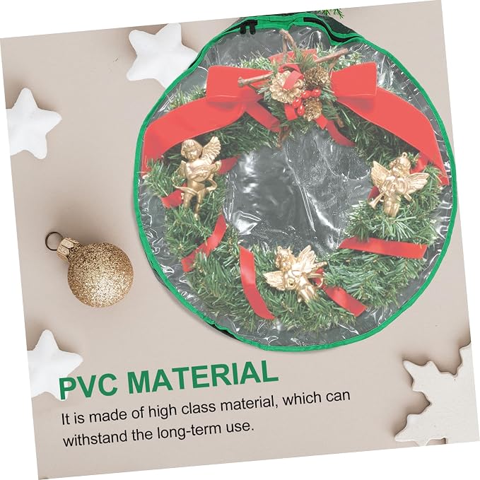 1pc Wreath Storage Container with Clear Window Christmas Wreath Holder for Holiday Decorations Holiday Storage Bag for Party Supplies and Wedding Preparation