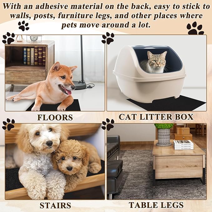 9 Pcs Dog Nail File Scratcher Self-Adhesive Replacement Sandpaper for Dog Scratch Pad Nail Files for Pet Manicure & Pedicure, Litter Box, Furniture or Any Flat Surface (9.2''x11.2'')