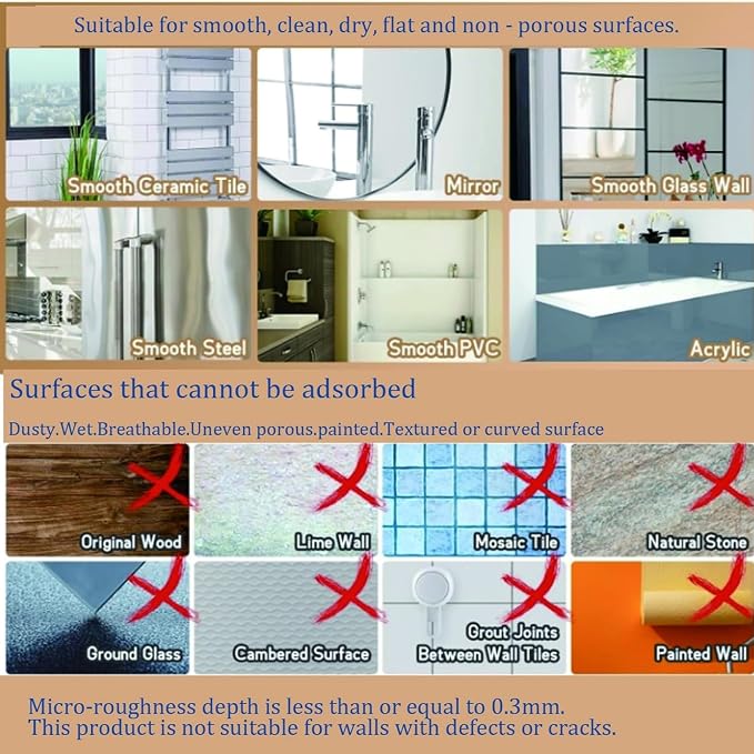 No-Drill Wall Mount Storage Box with Wave-Grip Suction Cups | Transparent PET construction.Tool‑free wall caddy,compact storage for cosmetics & toiletries in bathroom