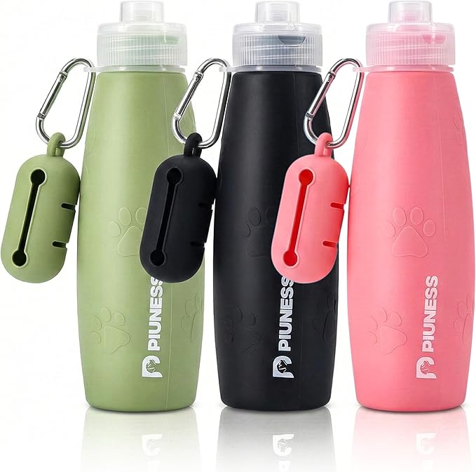 Ultimate 2-in-1 Dog Walk Essential – Portable Pee Cleaning Bottle + Detachable Poop Bag Dispenser (Black)