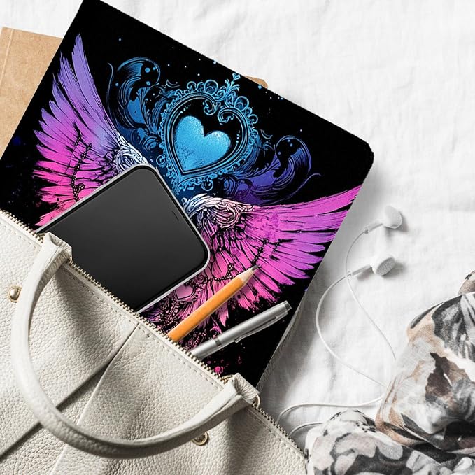 for Microsoft Surface Pro 7 Plus,Surface Pro 7/6/5/4 12.3" Tablet Case,Auto Wake/Sleep,Adjustable Stand Protective Cover - Skull Wings