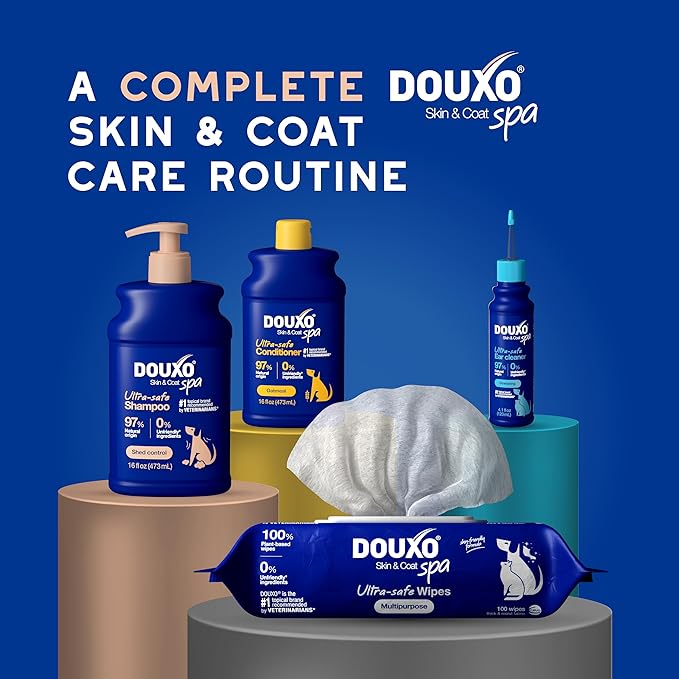 DOUXO® Skin & Coat SPA - Ultra-Safe Dog Shed Control Shampoo, 16 fl oz, Reduces Excessive Shedding, Cleans and Hydrates The Skin, Leaves The Coat Soft, Strengthened and Radiant